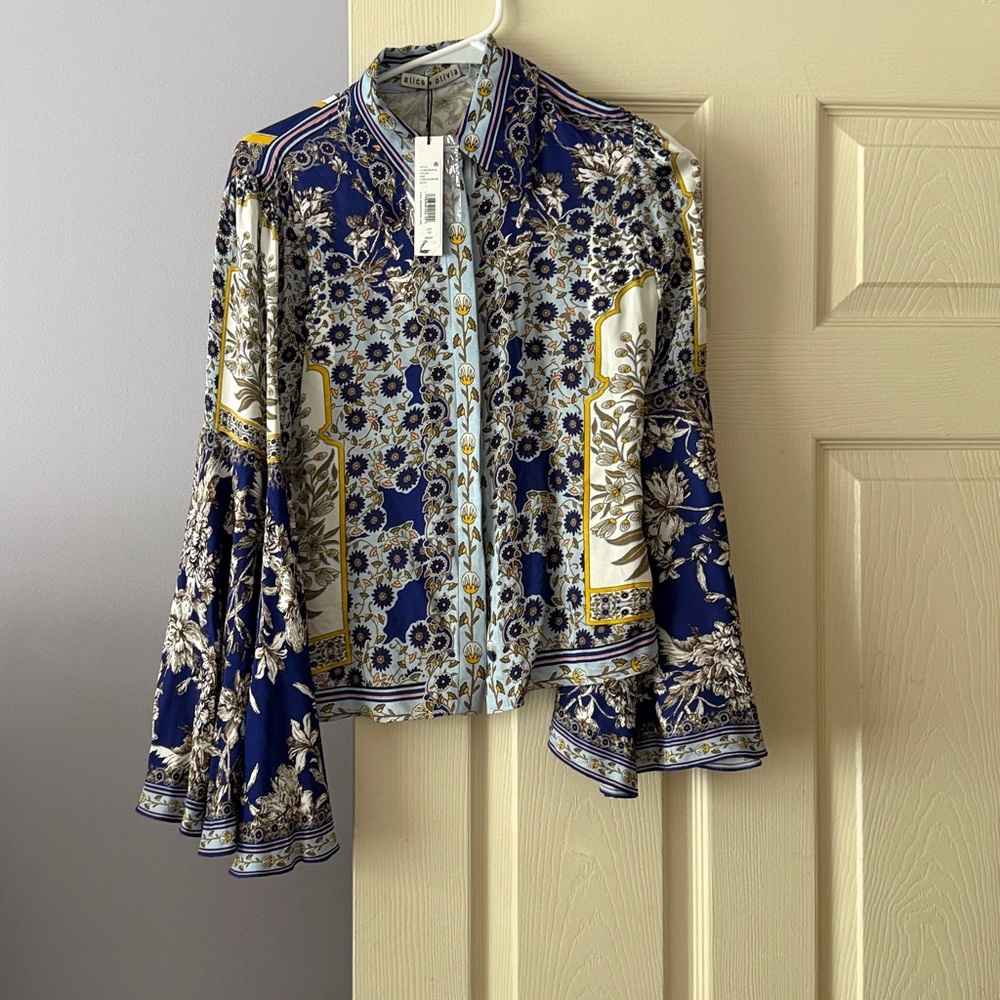 Alice and Olivia Willa blouse Forevermore NWT size extra small
